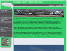 Tablet Screenshot of kendallcountyconcrete.com